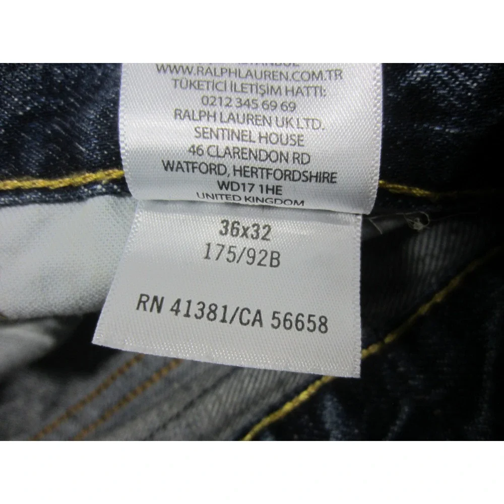 Polo Ralph Lauren Mens Distressed Medium Wash Denim Jeans 36x32 RN 41381